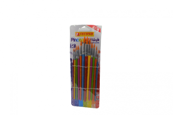 Pack de 12 pinceaux ronds -Techno-