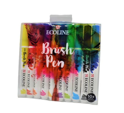 COFFRET DE 10 BRUSH PEN - ECOLINE -