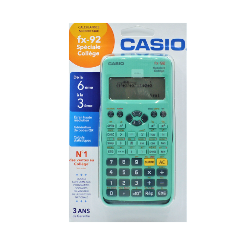 Calculatrice scientifique CASIO - Collège - FX92 Collège - Calculatrices  Scientifiques Casio
