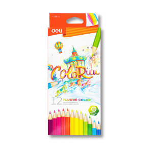 CRAYONS DE COULEUR FLUORESCENTS -DELI-